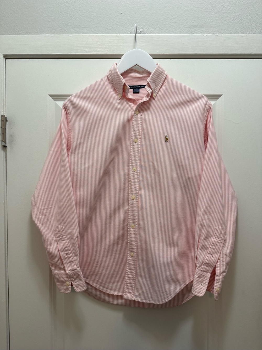 Ralph Lauren Sport Long Sleeve Pink Cotton Button Up Shirt